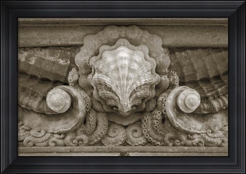 Framed Architecture Detail in Sepia VI Print