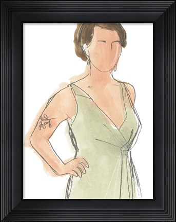 Framed Modern Figure Sketch I Print