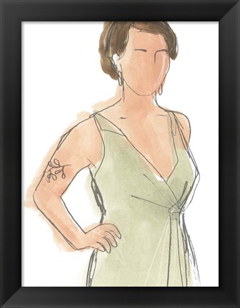 Framed Modern Figure Sketch I Print