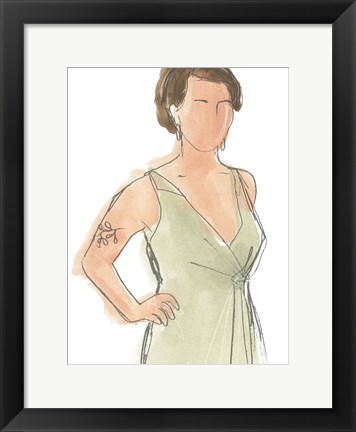 Framed Modern Figure Sketch I Print
