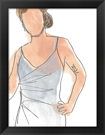 Framed Modern Figure Sketch II Print