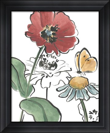 Framed Boho Florals II Print