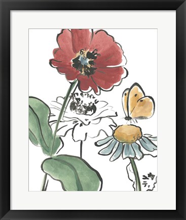 Framed Boho Florals II Print
