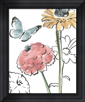 Framed Boho Florals III Print