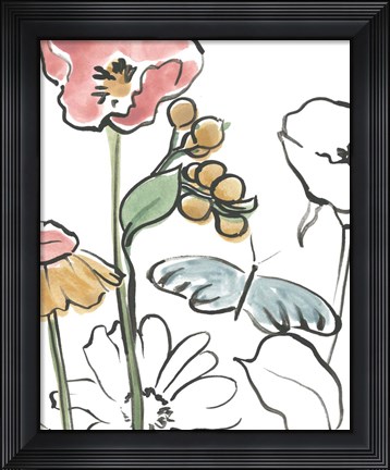 Framed Boho Florals V Print