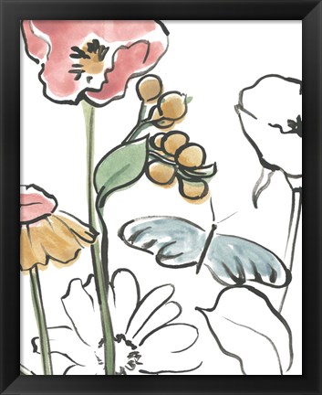 Framed Boho Florals V Print