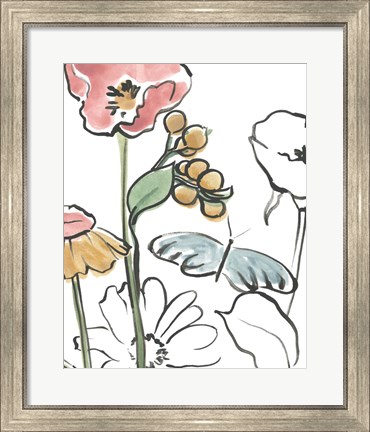 Framed Boho Florals V Print