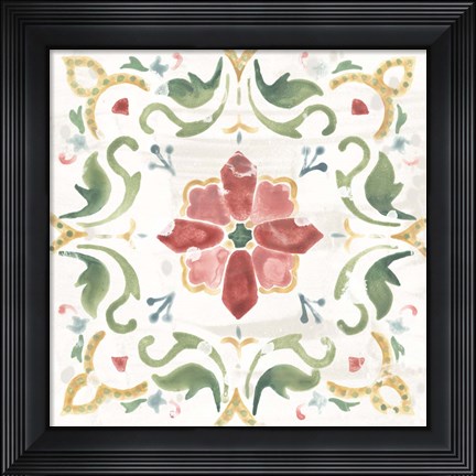 Framed Boho Tile I Print