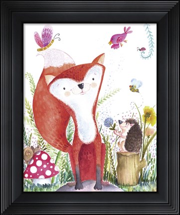 Framed Forest Pals I Print