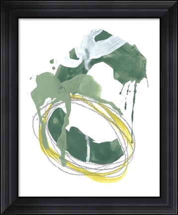 Framed Green Discus I Print