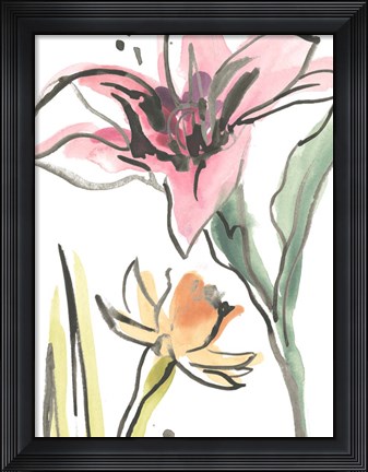 Framed Ink Wash Garden II Print