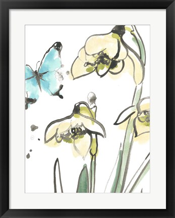 Framed Ink Wash Garden III Print