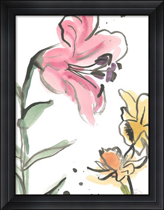 Framed Ink Wash Garden V Print