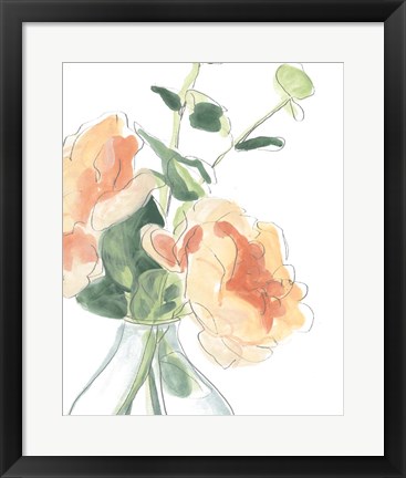 Framed Soft Posy Sketch IV Print