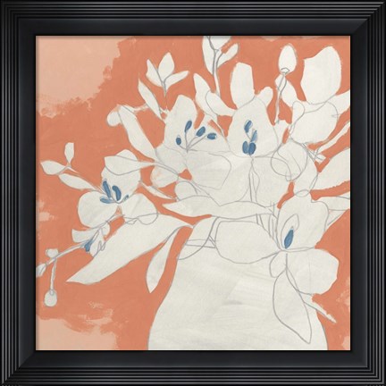 Framed Terracotta Flowers II Print