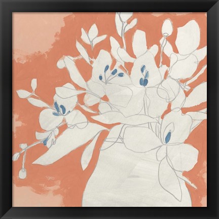 Framed Terracotta Flowers II Print