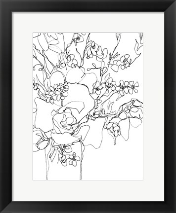 Framed Contour Bouquet I Print