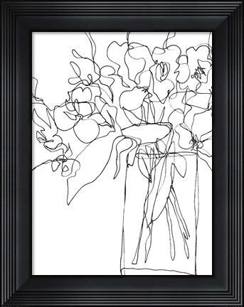 Framed Contour Bouquet II Print