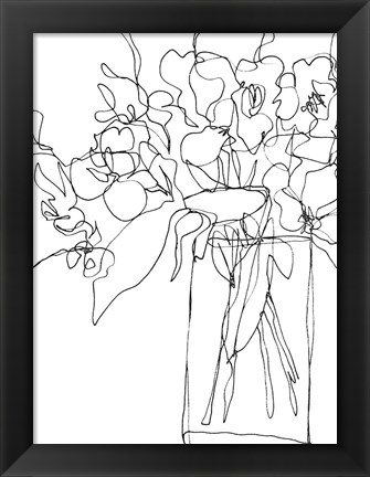 Framed Contour Bouquet II Print