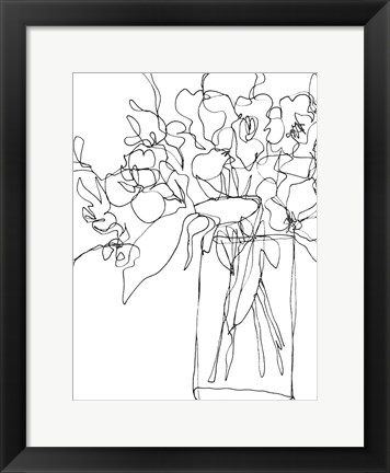 Framed Contour Bouquet II Print