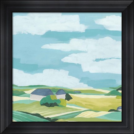 Framed Village Valley I Print