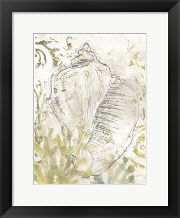 Framed Verdant Shell Fresco I Print