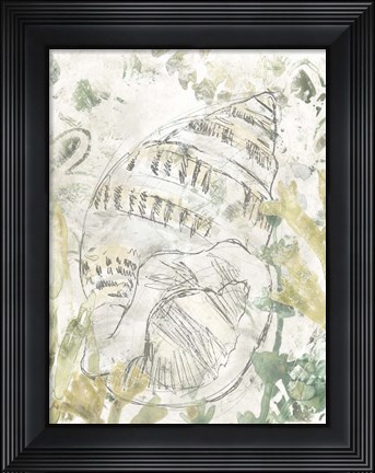 Framed Verdant Shell Fresco III Print