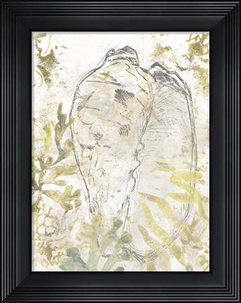 Framed Verdant Shell Fresco IV Print