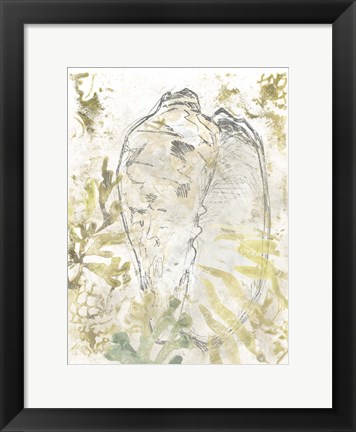 Framed Verdant Shell Fresco IV Print