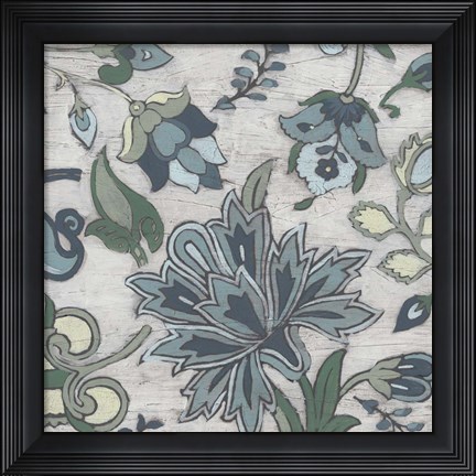 Framed Blue Garden Chintz II Print