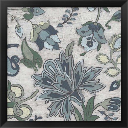 Framed Blue Garden Chintz II Print