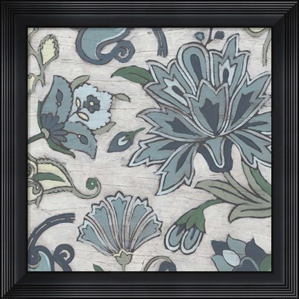Framed Blue Garden Chintz IV Print