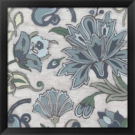 Framed Blue Garden Chintz IV Print