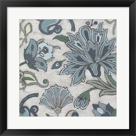 Framed Blue Garden Chintz IV Print