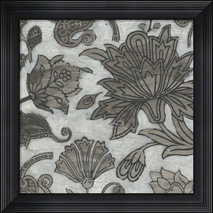 Framed Barnwood Chintz IV Print