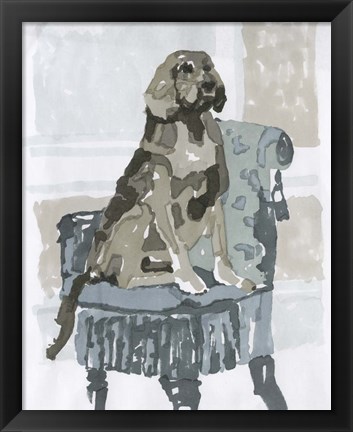 Framed Dog Study V Print