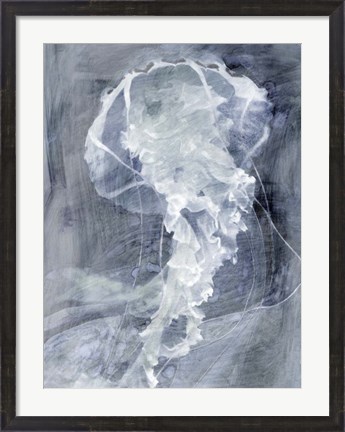 Framed Indigo Jellyfish I Print