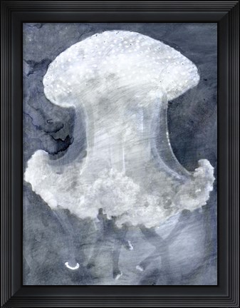 Framed Indigo Jellyfish II Print
