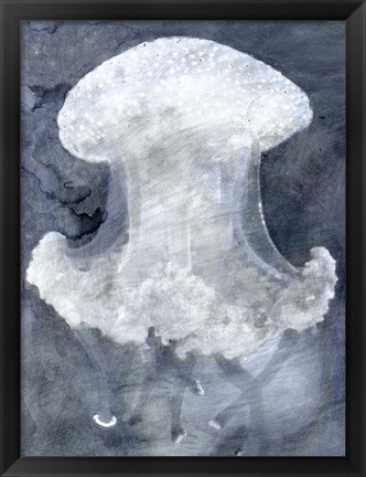 Framed Indigo Jellyfish II Print