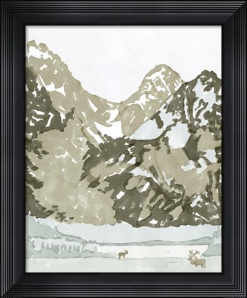 Framed Watercolor Mountain Retreat II Print