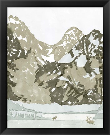 Framed Watercolor Mountain Retreat II Print