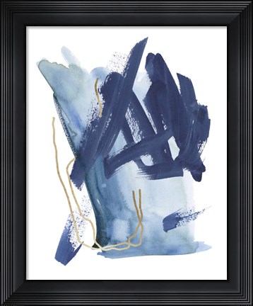 Framed Indigo Collide I Print