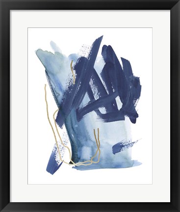 Framed Indigo Collide I Print