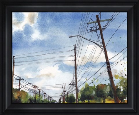 Framed Urban Lines &amp; Poles III Print
