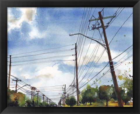 Framed Urban Lines &amp; Poles III Print