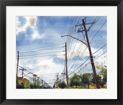 Framed Urban Lines &amp; Poles III Print