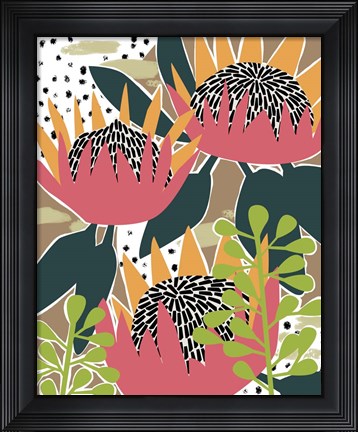 Framed King Protea I Print