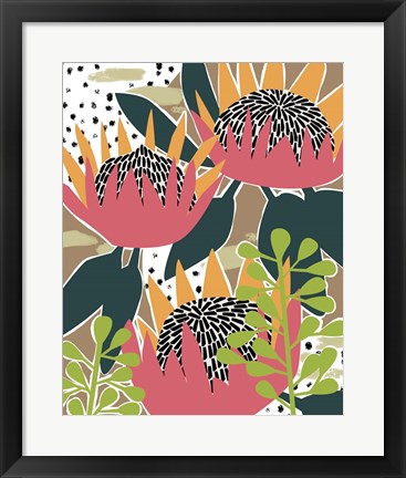 Framed King Protea I Print