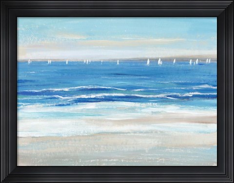 Framed Low Cerulean Tide I Print