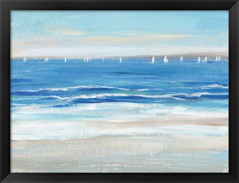 Framed Low Cerulean Tide I Print